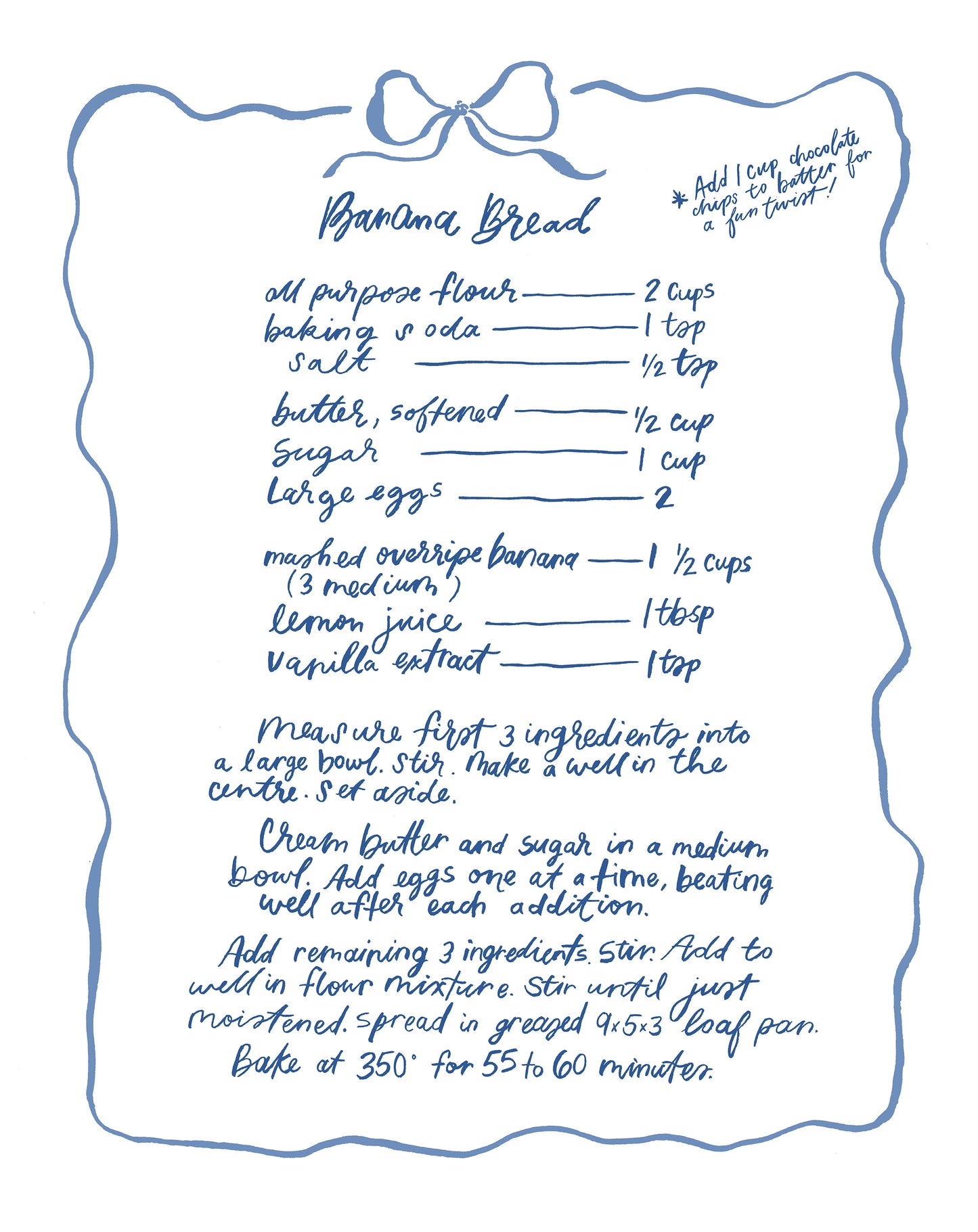 Banana Bread recipe print