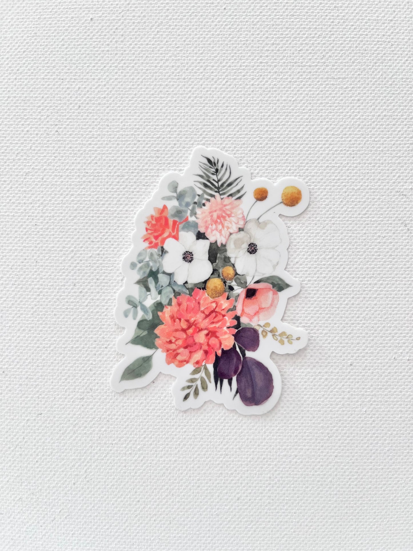 Coral floral sticker