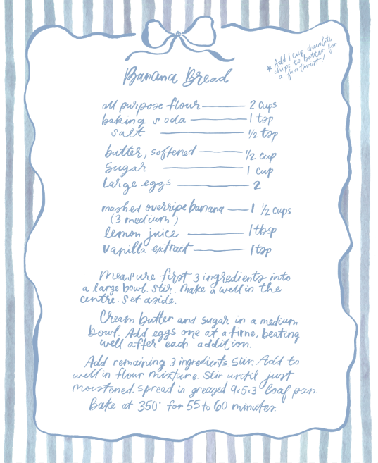Banana Bread recipe print