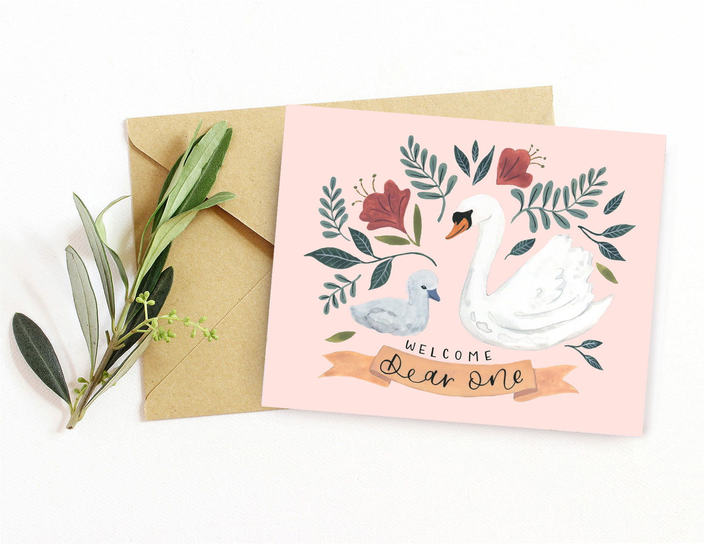 Swan baby card