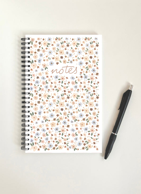 Brown floral notebook