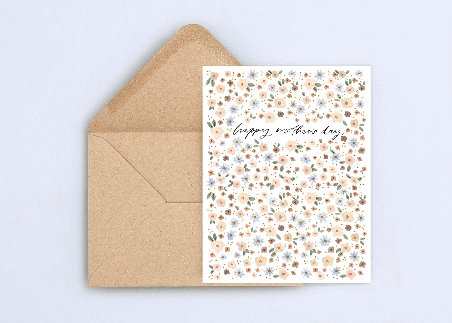Brown floral Mother's Day card