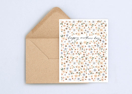 Brown floral Mother's Day card