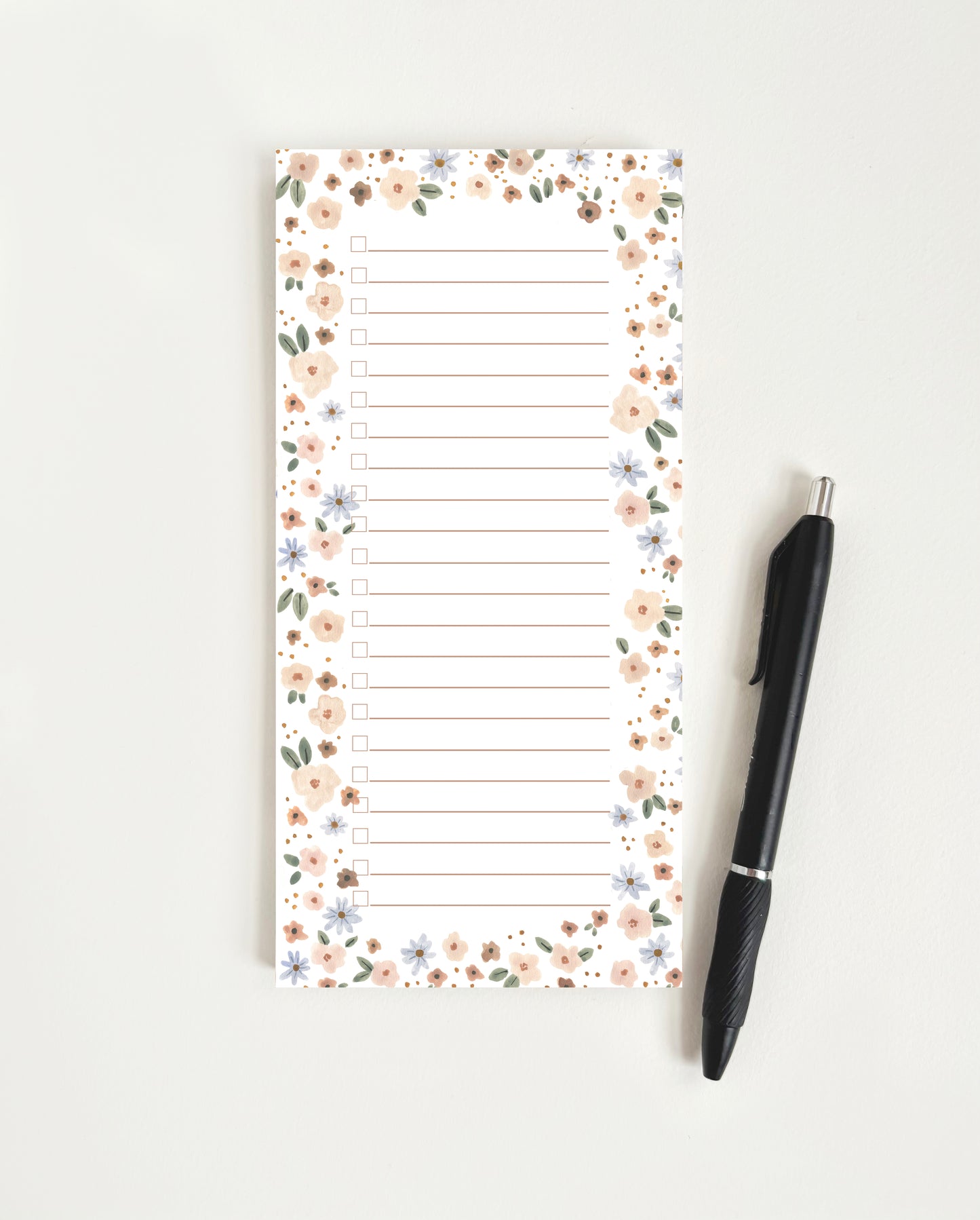 Tall checklist notepad
