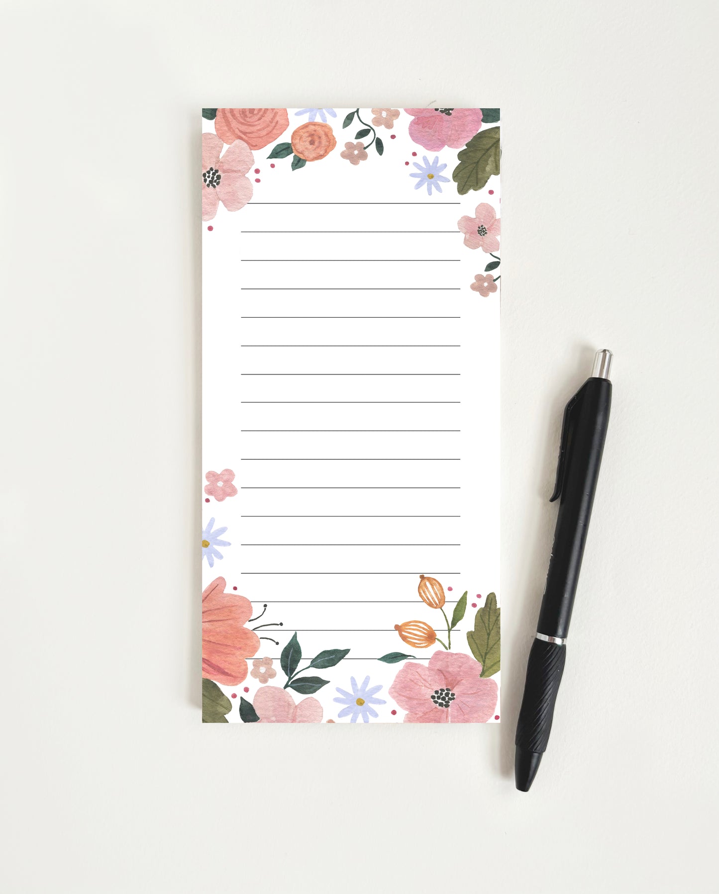 Pink floral notepad