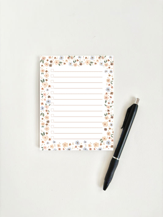 Small checklist notepad