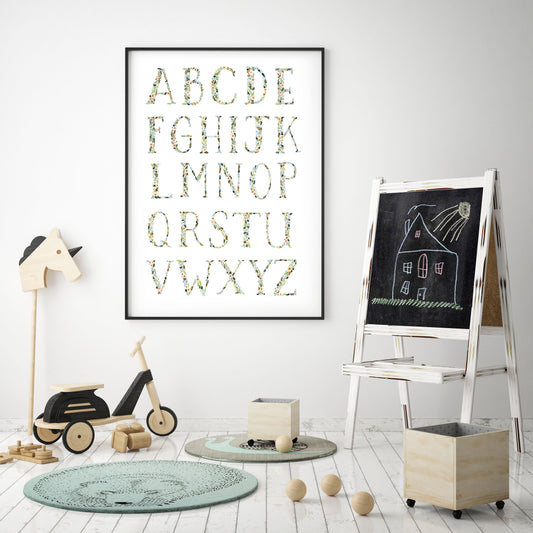 ABC floral print - pearl photo paper