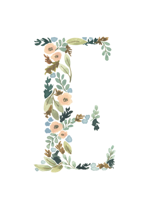 Single floral letter prints - pearl photo paper