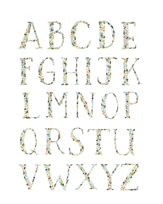 ABC floral print - pearl photo paper