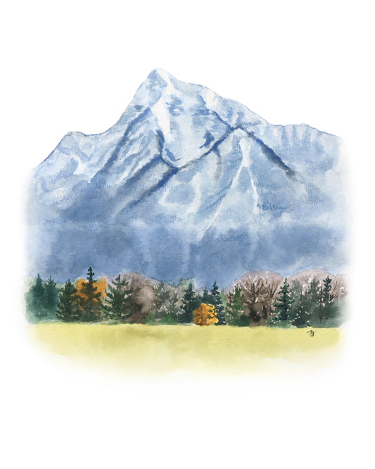 Mt. Cheam on bamboo paper