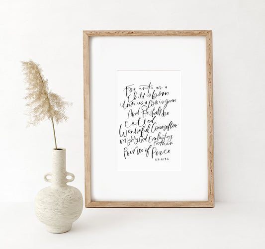 Isaiah 9:6- Pearl photo paper