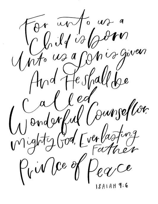 Isaiah 9:6 - Bamboo paper