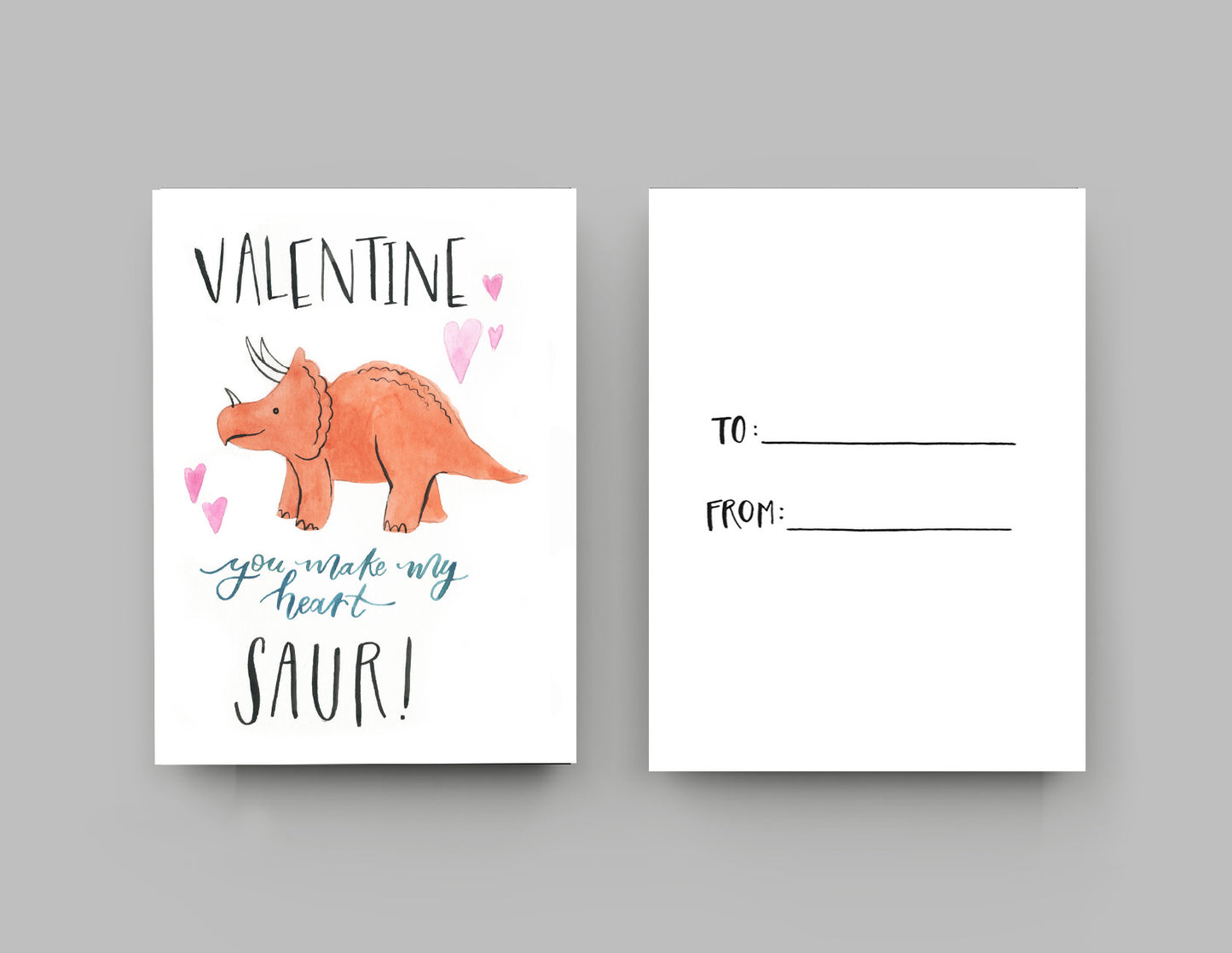 Orange Dino Valentine