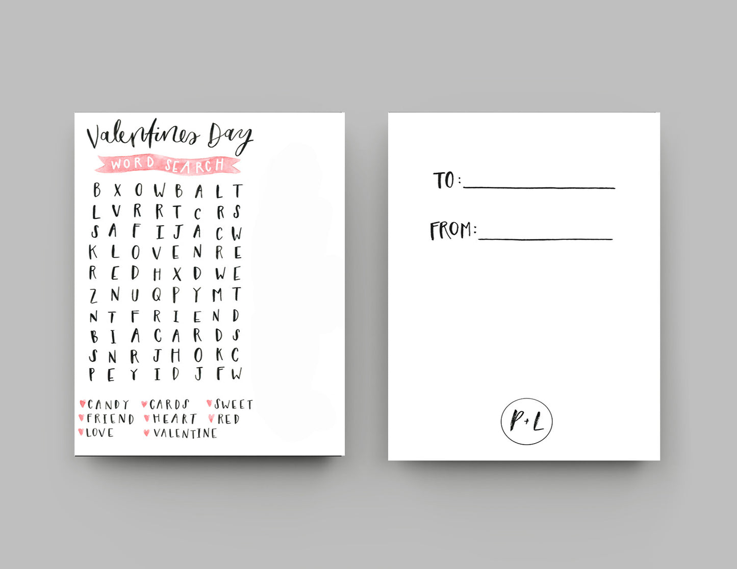 Valentines word search