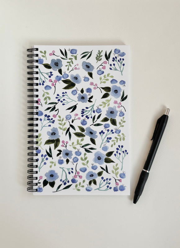 Blue floral notebook