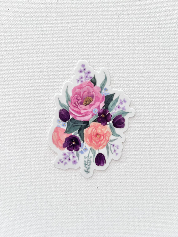 Purple floral sticker