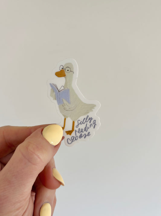Silly reading goose