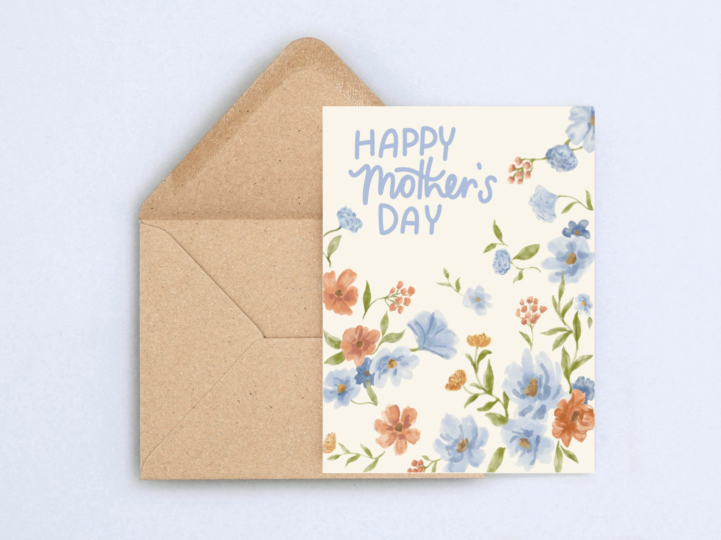 Blue and orange Mother’s Day card