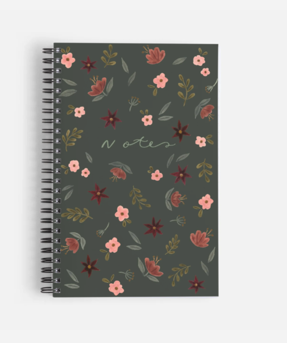 Dark floral notebook