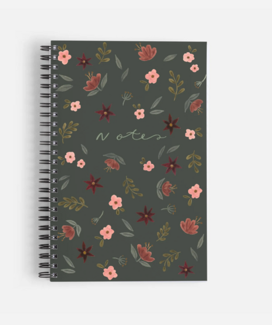 Dark floral notebook