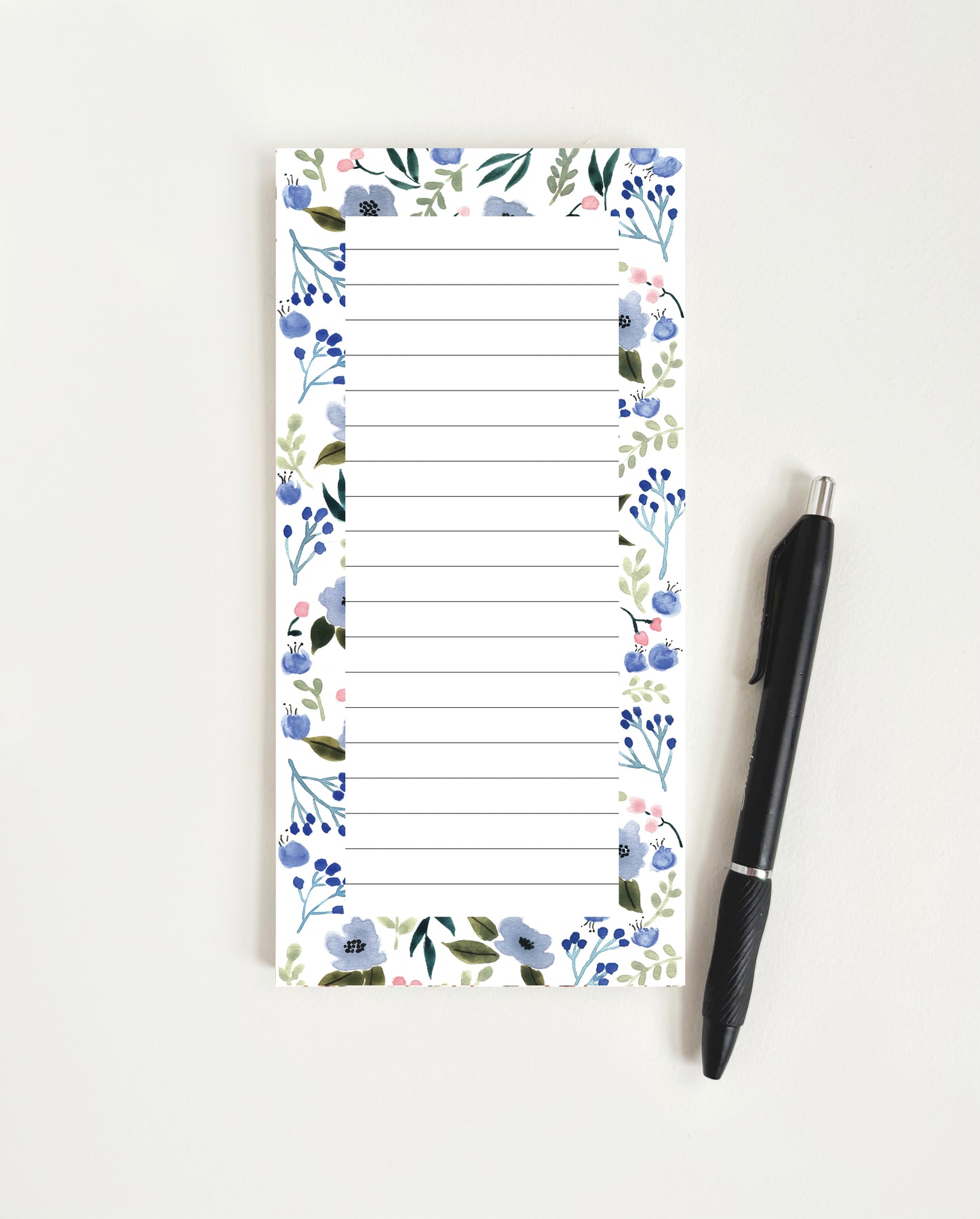 Blue floral notepad
