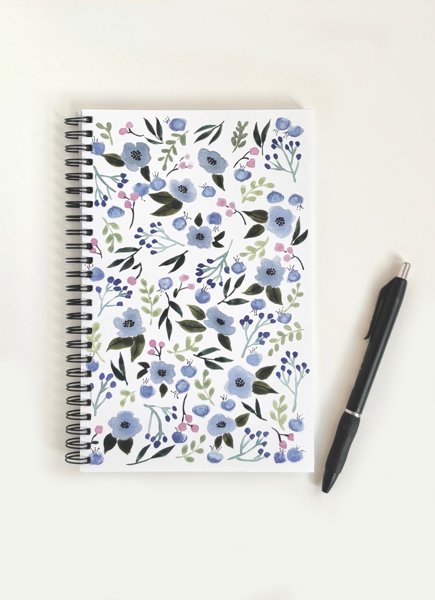 Blue floral notebook