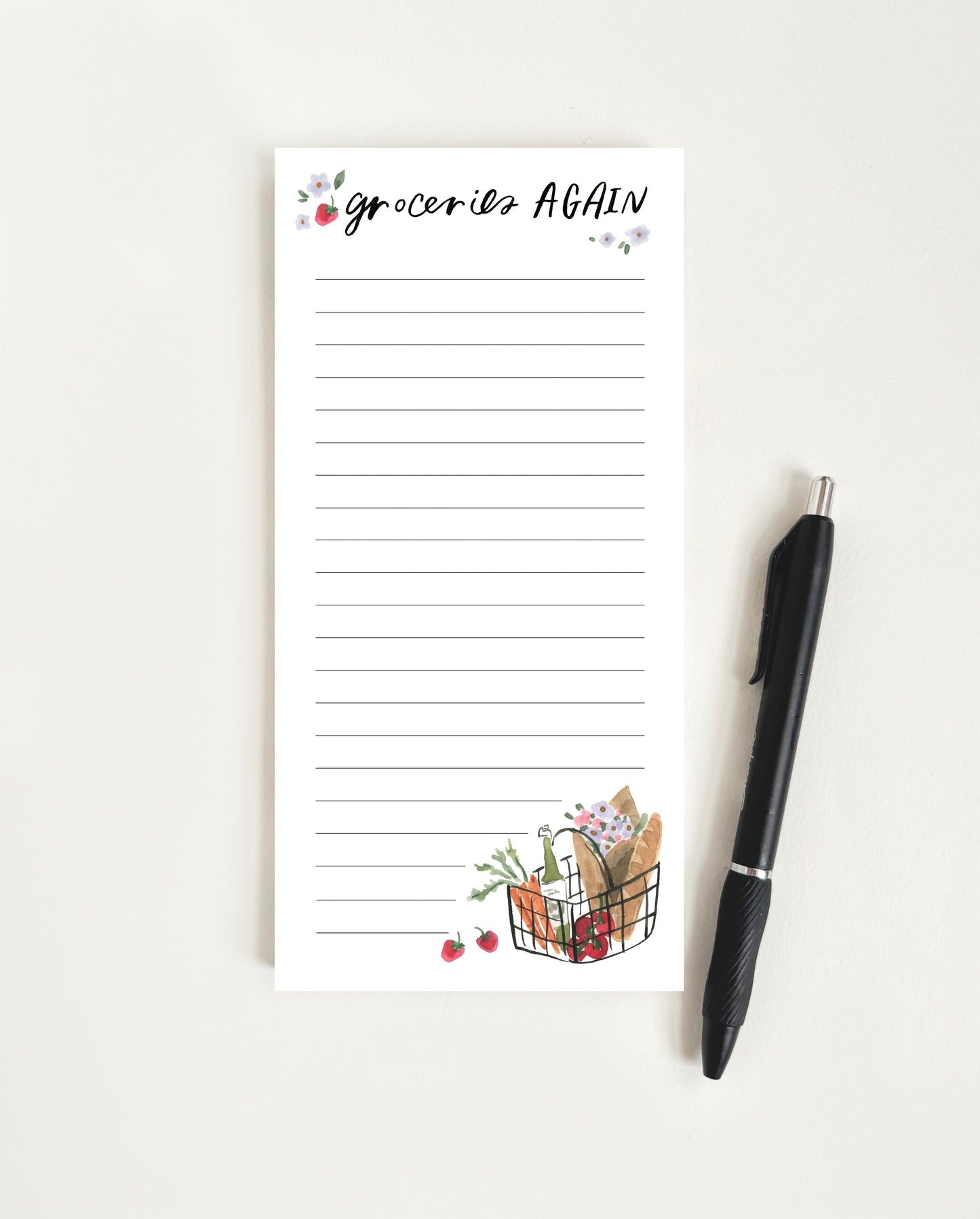 Never ending grocery list - magnetic notepad