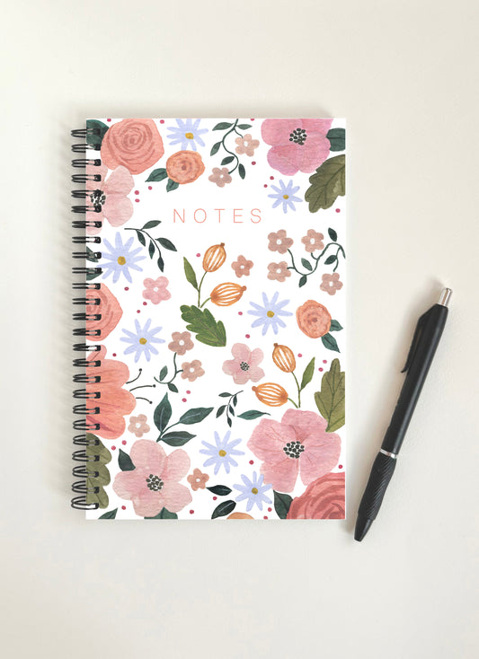 Pink floral notebook