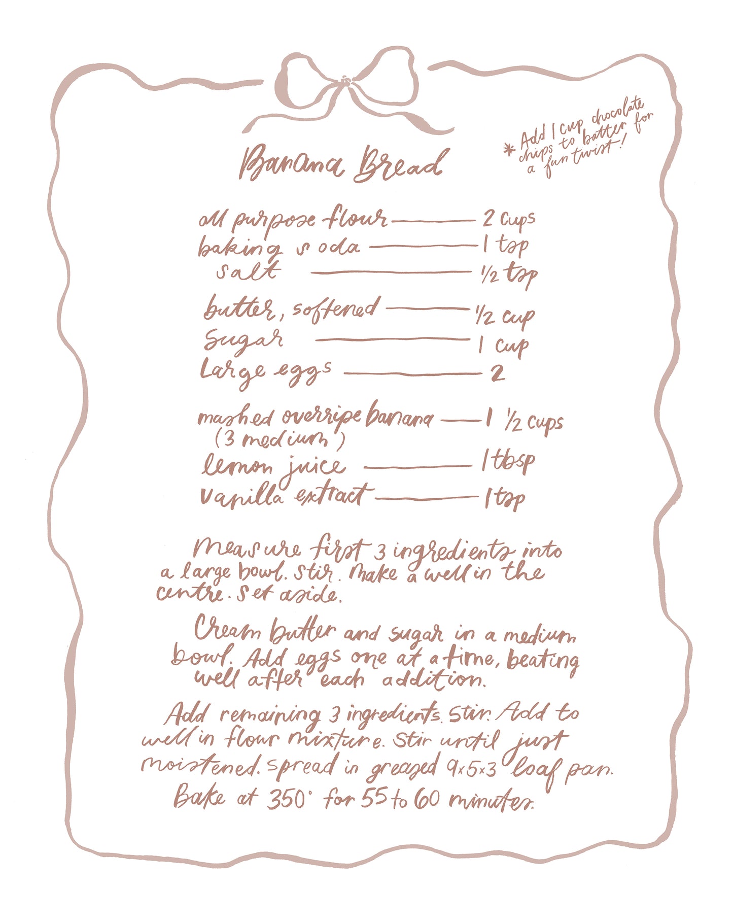 Banana Bread recipe print