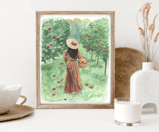 Apple picking print